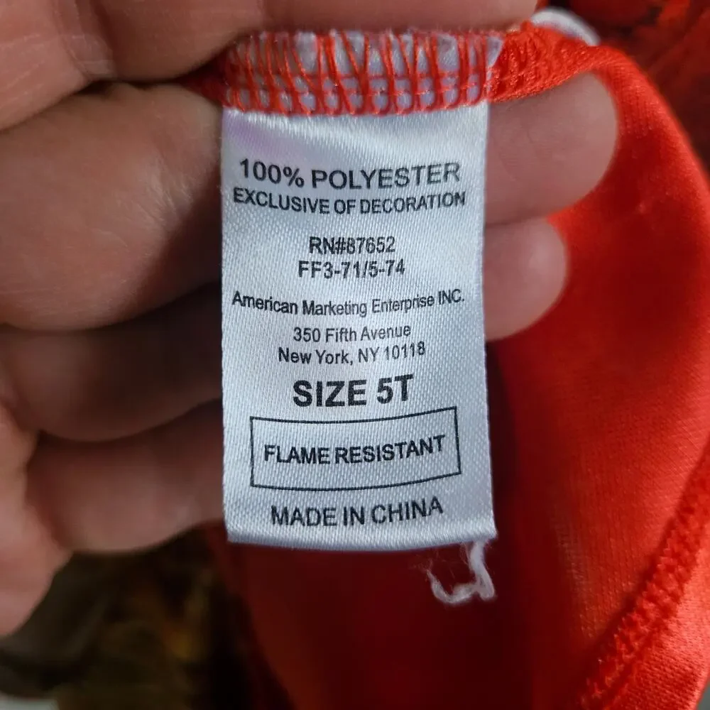 Disney Moana Dress Size 5T Red Coral Nightgown Pajamas Costume Hawaiian Islander - Picture 6 of 6